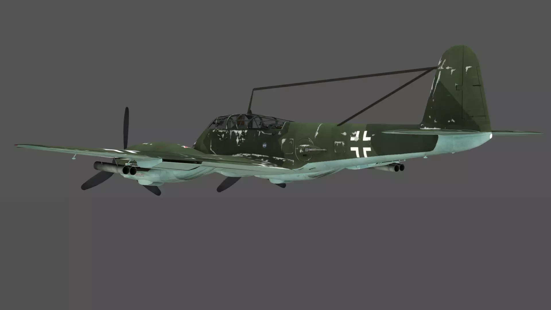  Messerschmitt Me 410 A-1 Hornisse 3D Model German Heavy Fighter Low-poly 3D model_7