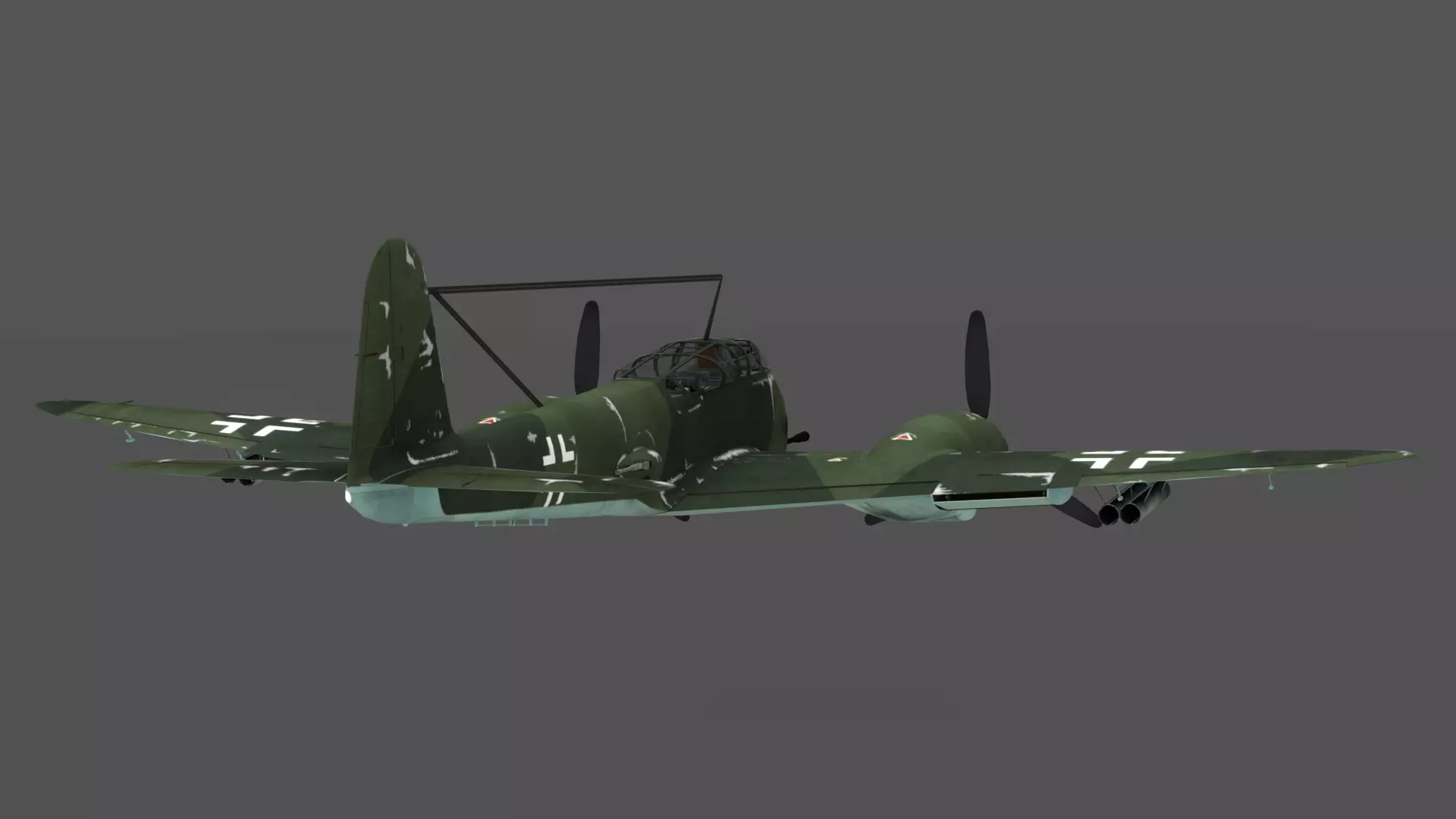  Messerschmitt Me 410 A-1 Hornisse 3D Model German Heavy Fighter Low-poly 3D model_1