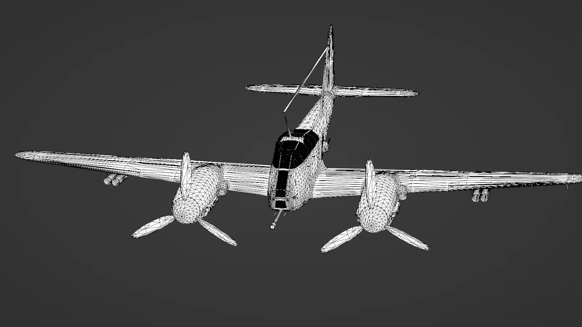  Messerschmitt Me 410 A-1 Hornisse 3D Model German Heavy Fighter Low-poly 3D model_34