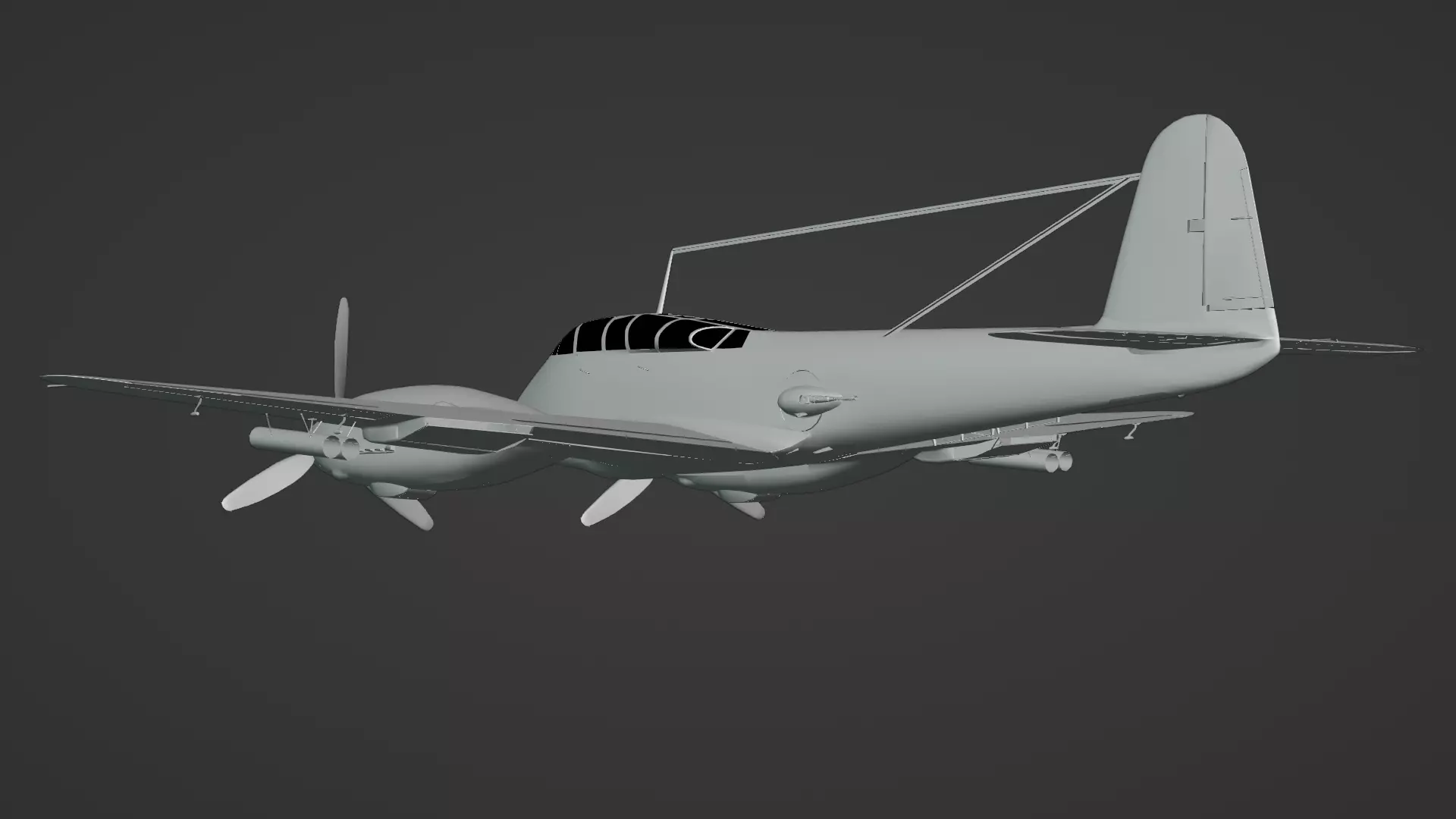  Messerschmitt Me 410 A-1 Hornisse 3D Model German Heavy Fighter Low-poly 3D model_14