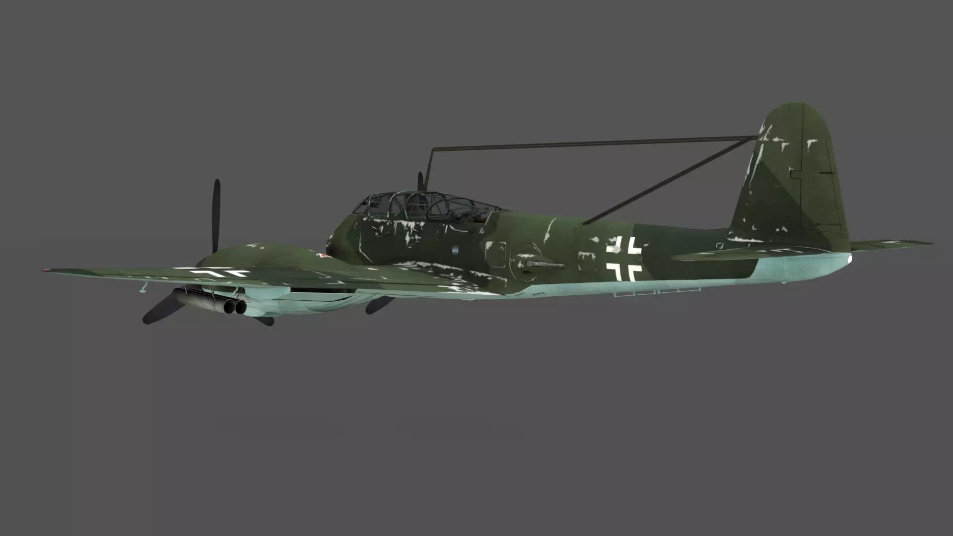  Messerschmitt Me 410 A-1 Hornisse 3D Model German Heavy Fighter Low-poly 3D model_2