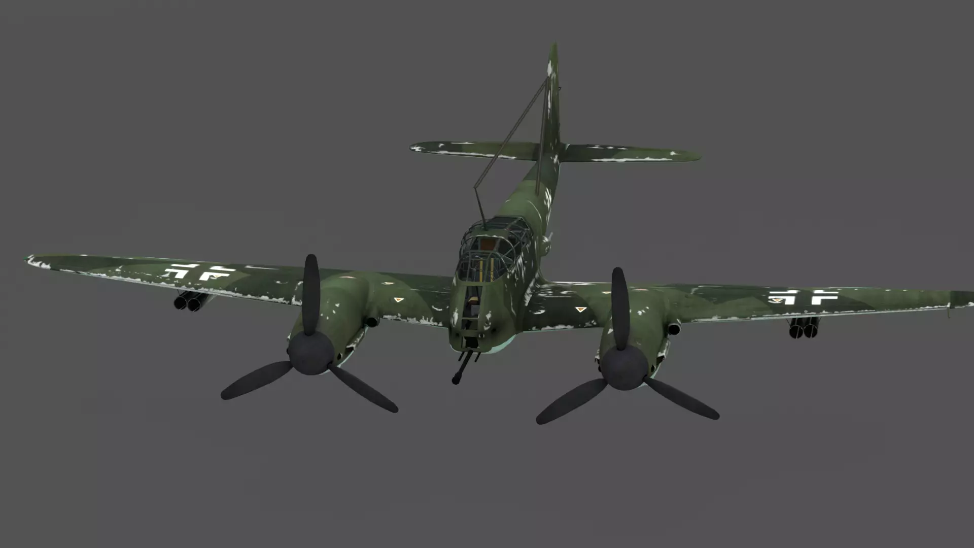  Messerschmitt Me 410 A-1 Hornisse 3D Model German Heavy Fighter Low-poly 3D model_11