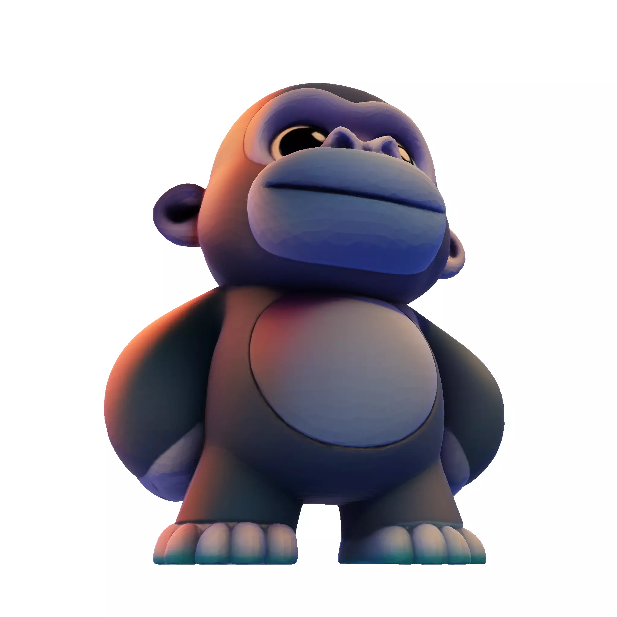 LowPoly Gorilla 3D print model_10