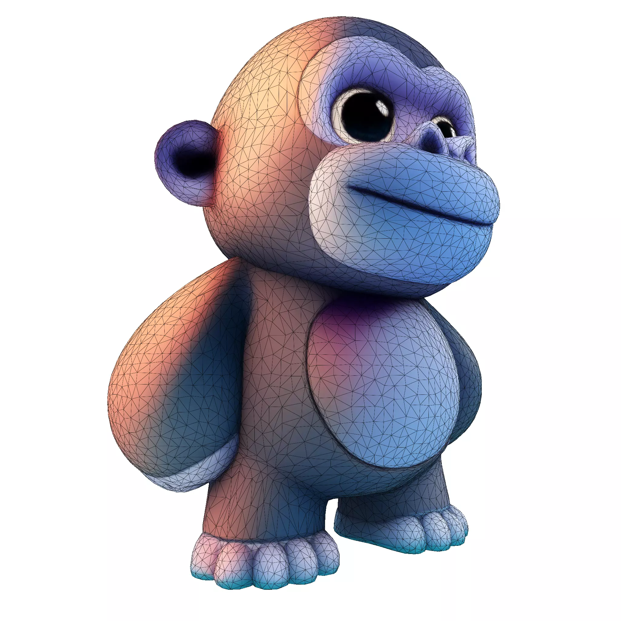 LowPoly Gorilla 3D print model_21