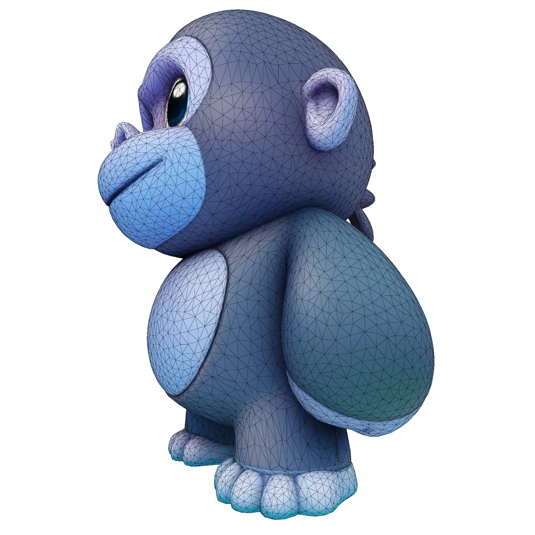 LowPoly Gorilla 3D print model_25