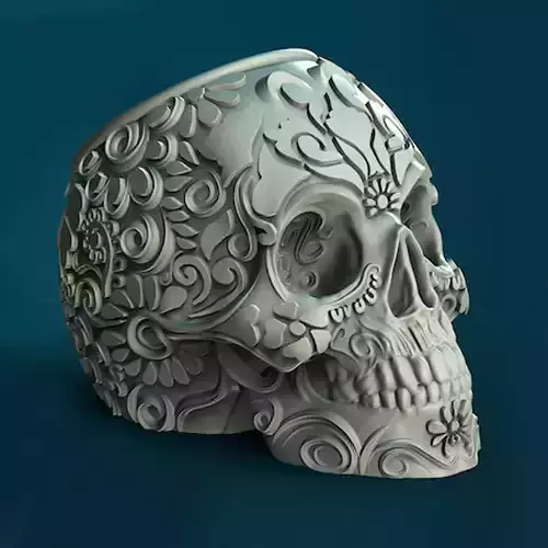 Mexican Calavera Skull Planter - STL Format 3D Printable Ready