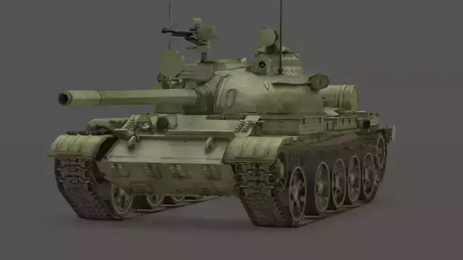  T 55A Obr 1974 Battle Tank 3D Model Soviet Army Cold War 