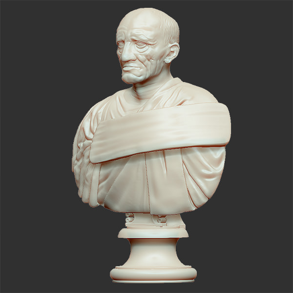 Printable bust of Marcus Porcius Cato the Censor 3D print model_4