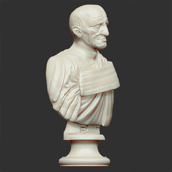 Printable bust of Marcus Porcius Cato the Censor 3D print model_3