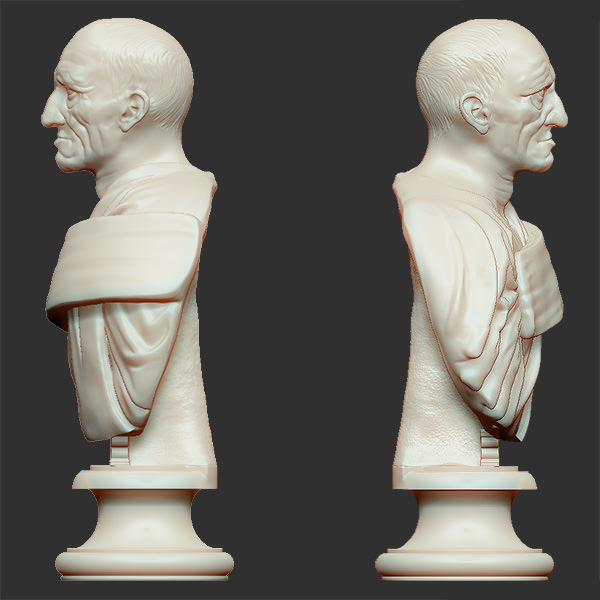 Printable bust of Marcus Porcius Cato the Censor 3D print model_2