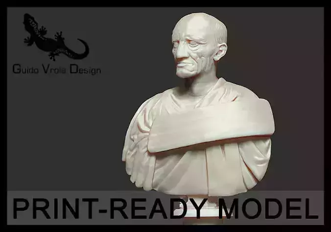 Printable bust of Marcus Porcius Cato the Censor 3D print model