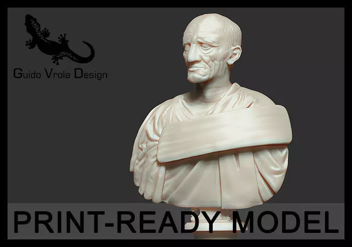 Printable bust of Marcus Porcius Cato the Censor 3D print model_0