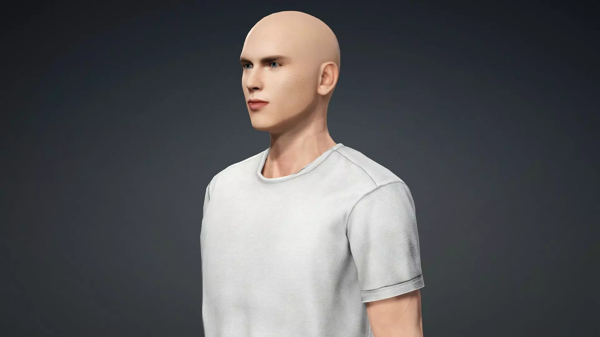Realistic Bald Male 3D Character 3D model_9