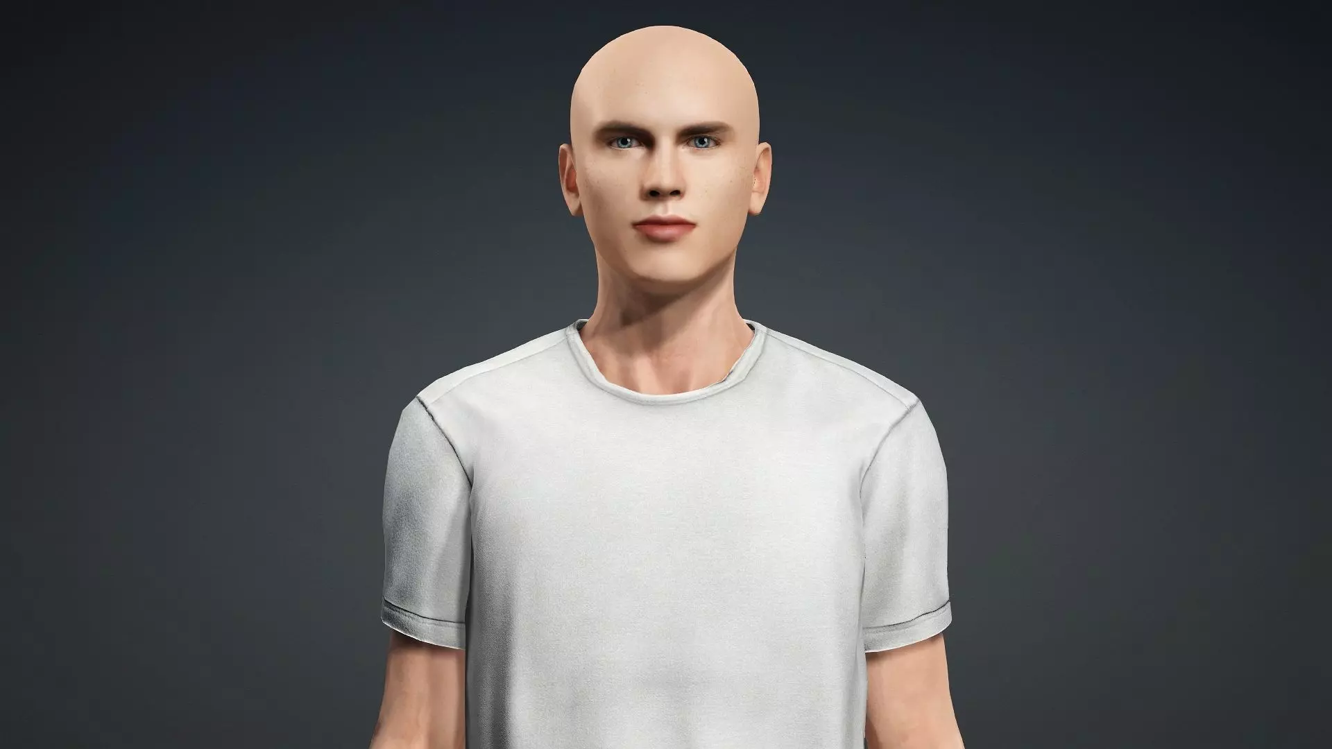 Realistic Bald Male 3D Character 3D model_7