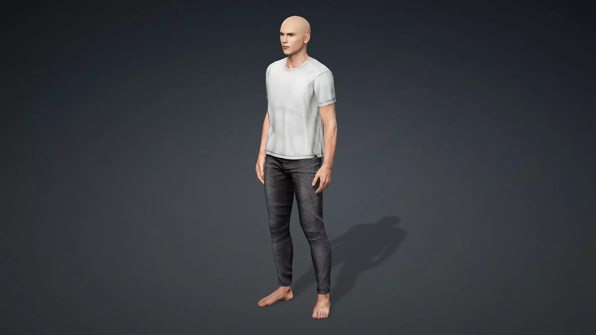 Realistic Bald Male 3D Character 3D model_11