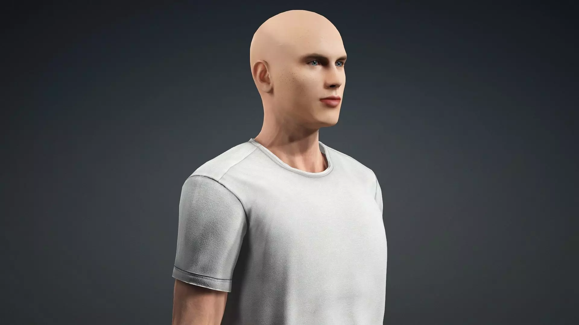 Realistic Bald Male 3D Character 3D model_8