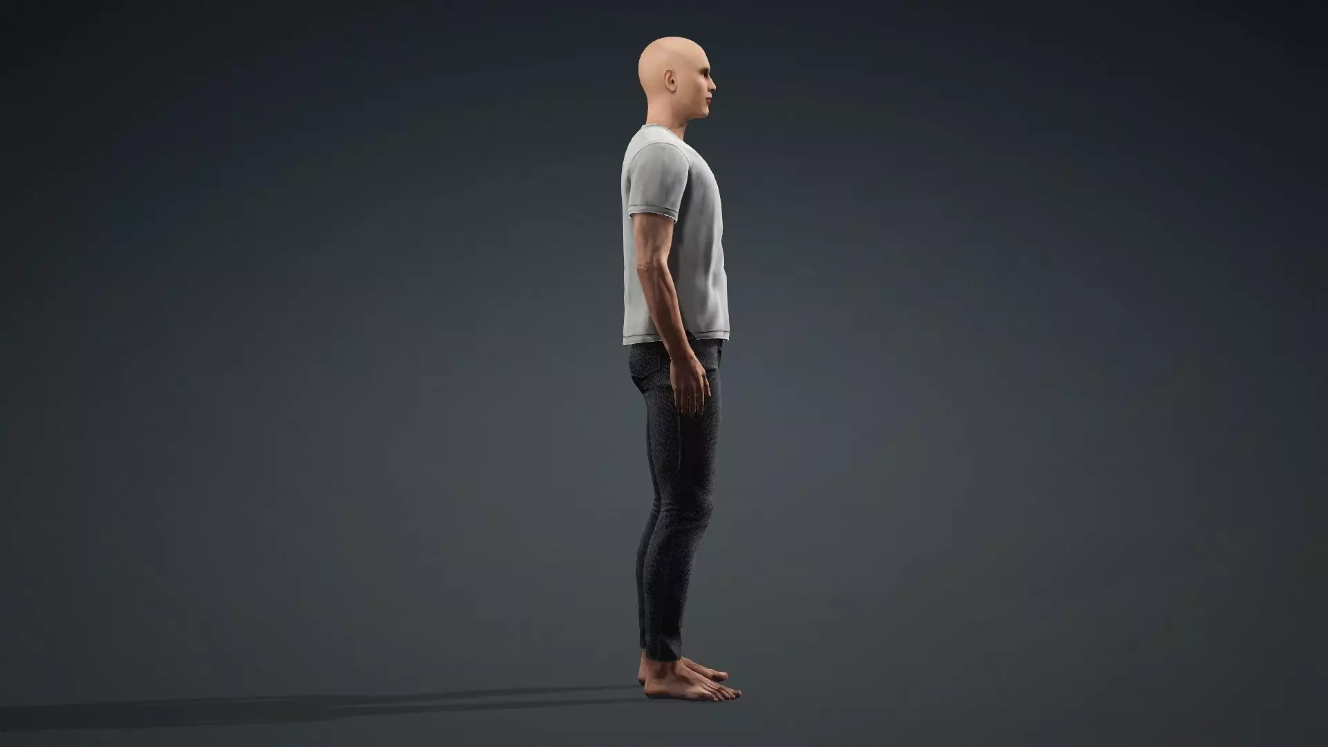 Realistic Bald Male 3D Character 3D model_3