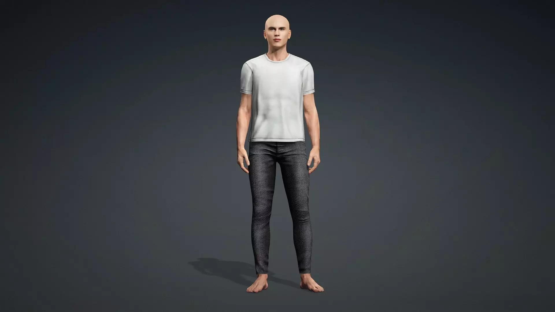 Realistic Bald Male 3D Character 3D model_2