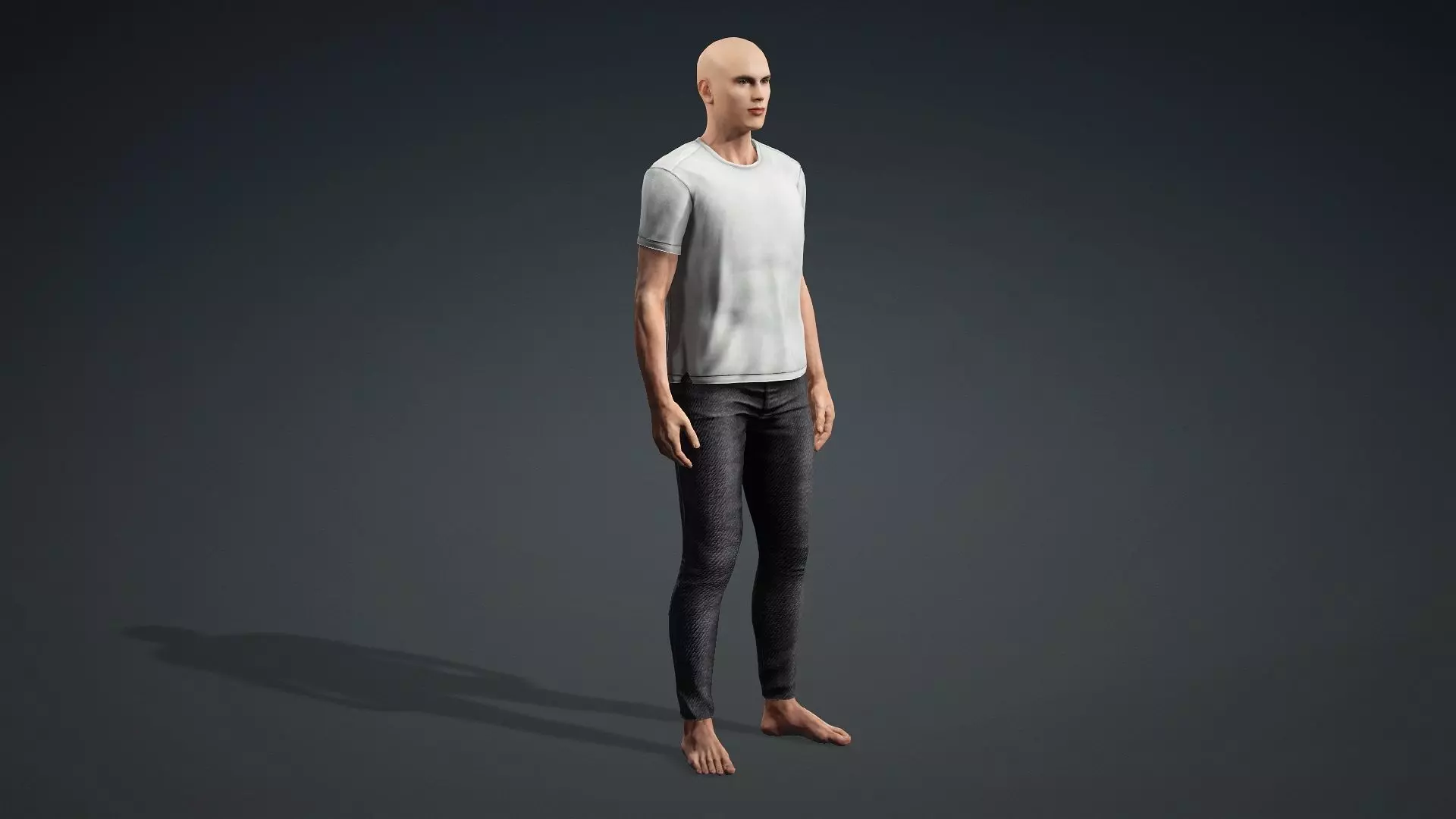 Realistic Bald Male 3D Character 3D model_10