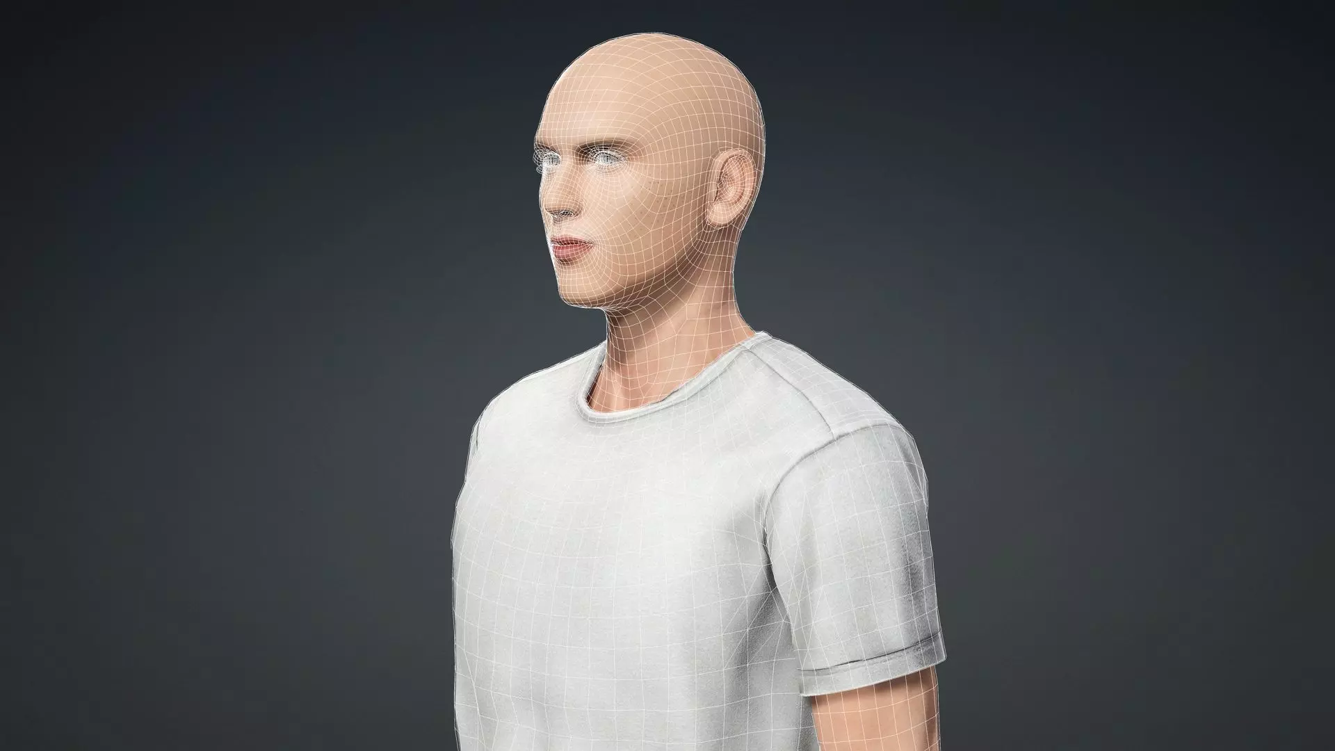 Realistic Bald Male 3D Character 3D model_18