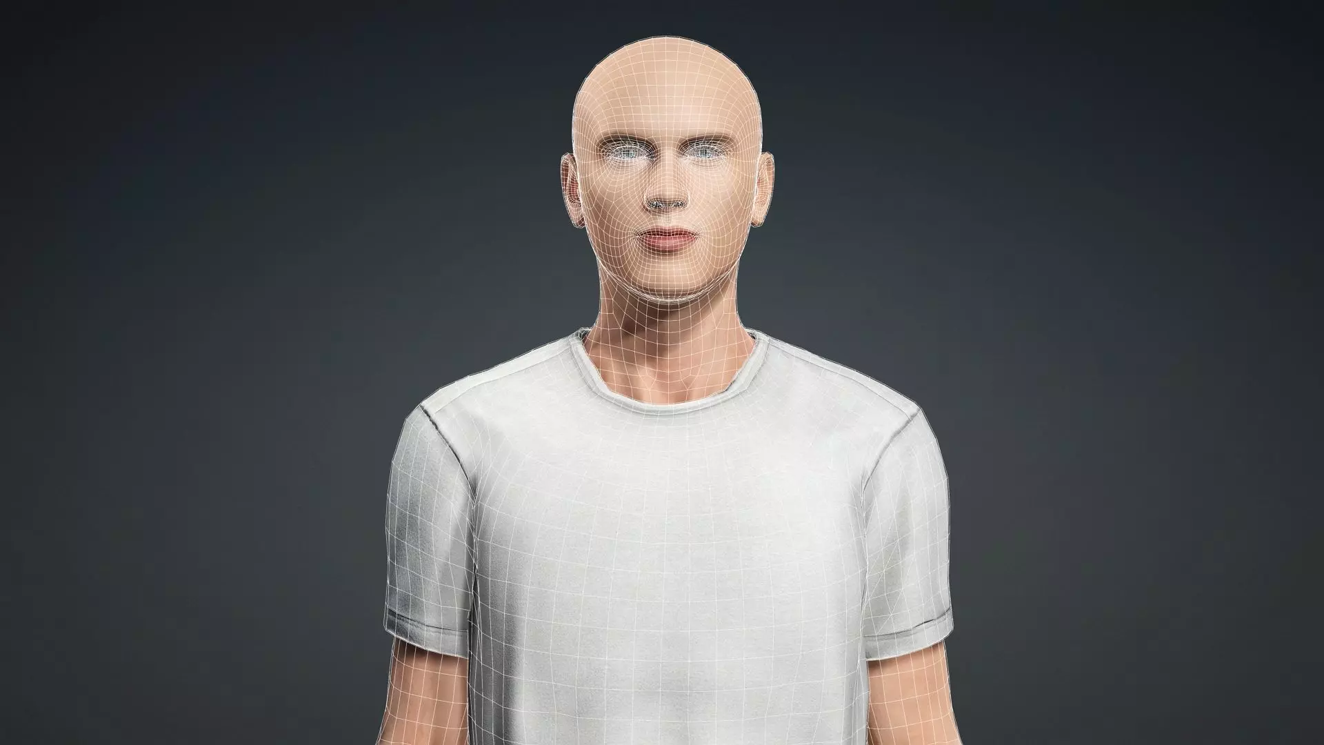 Realistic Bald Male 3D Character 3D model_17