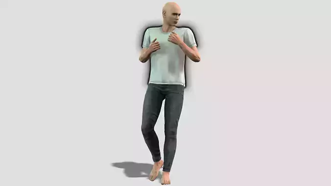 Realistic Bald Male 3D Character