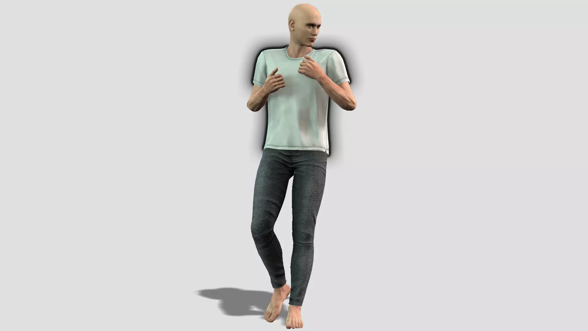 Realistic Bald Male 3D Character 3D model_0