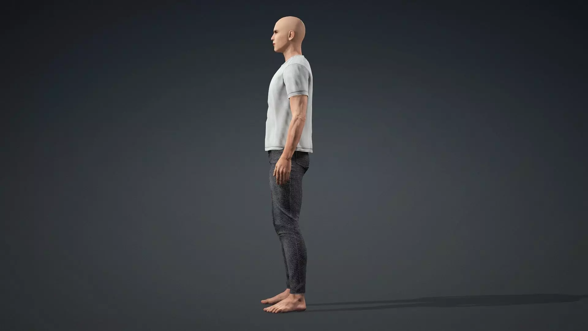 Realistic Bald Male 3D Character 3D model_4