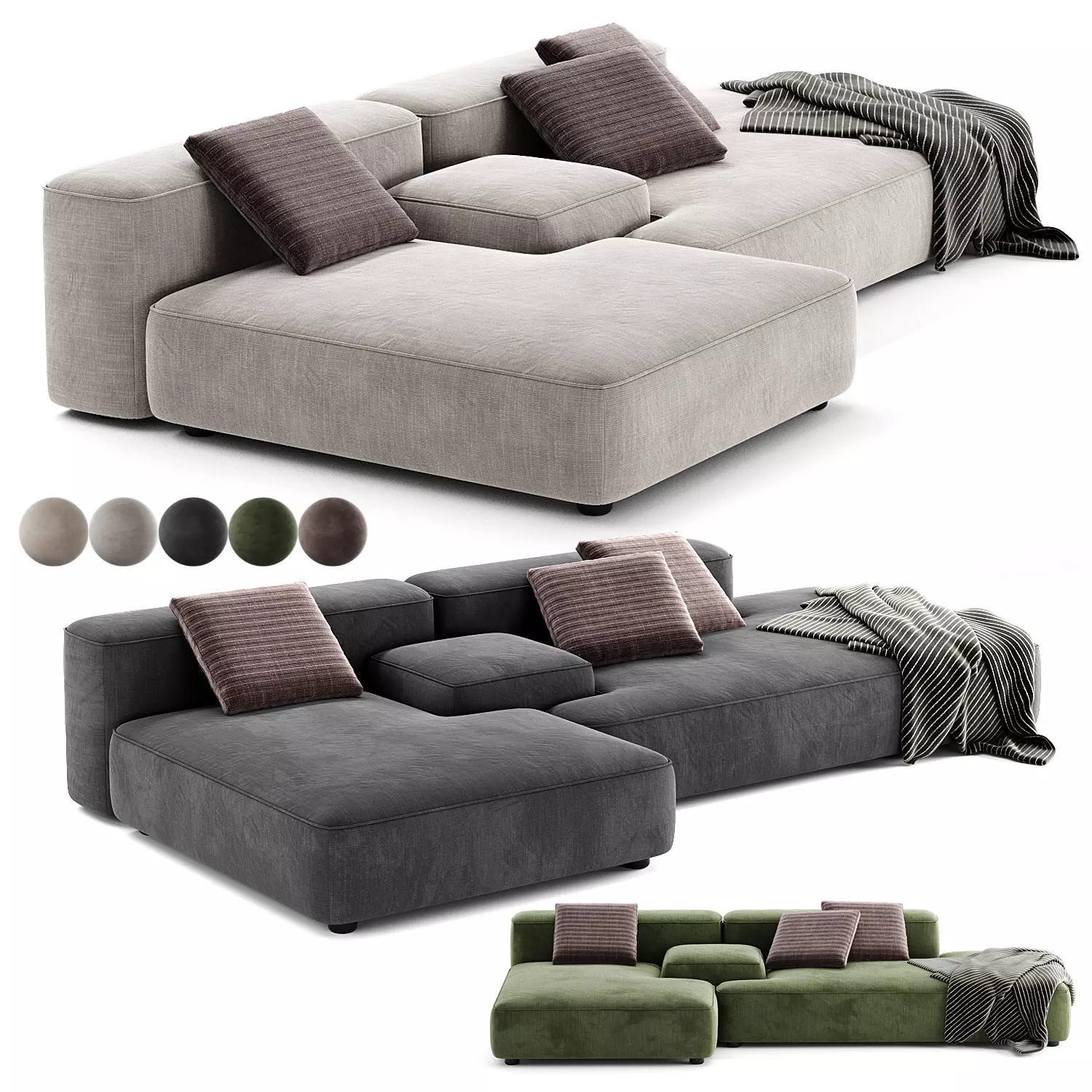 Sofa Duo Modular 3D model_4