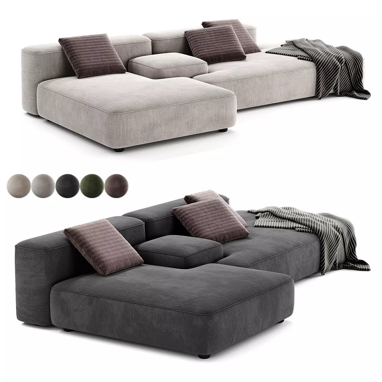 Sofa Duo Modular 3D model_5