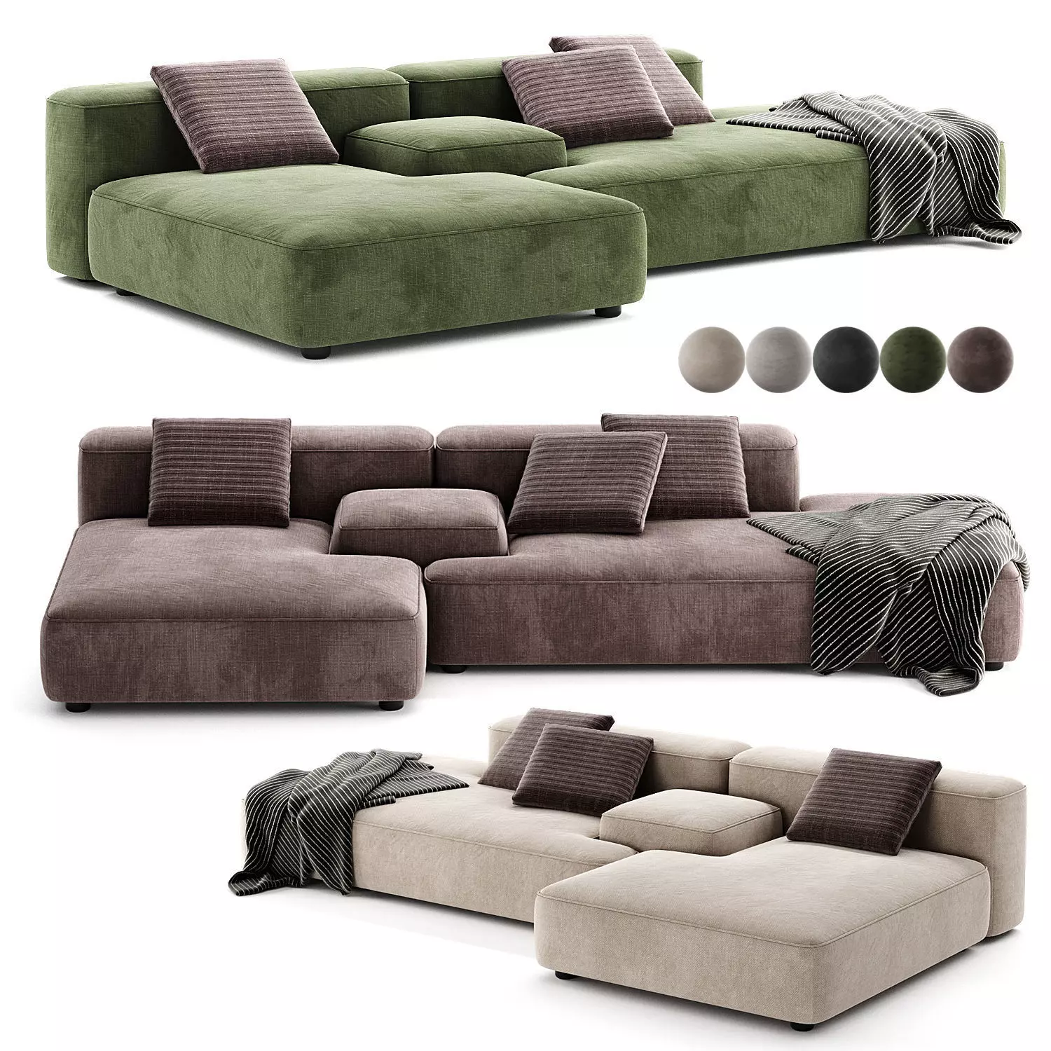 Sofa Duo Modular 3D model_2