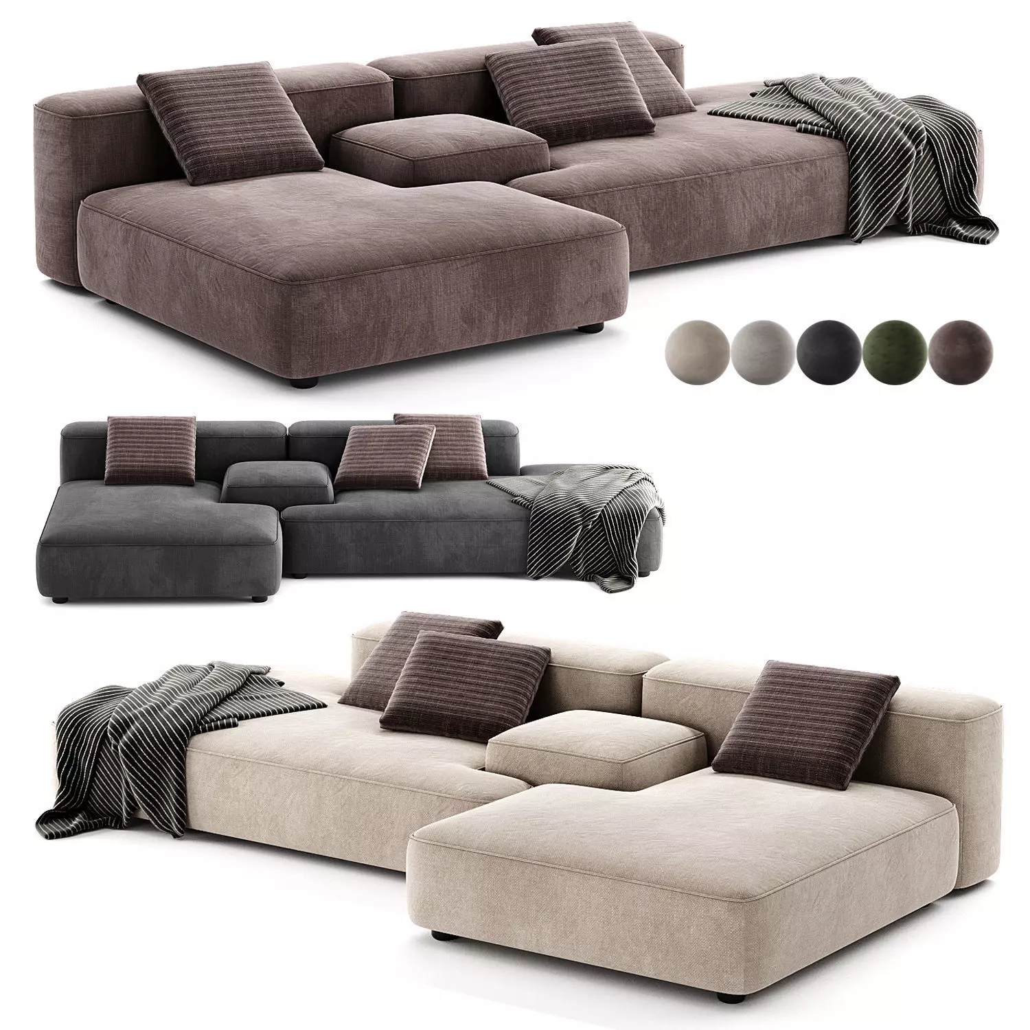Sofa Duo Modular 3D model_3