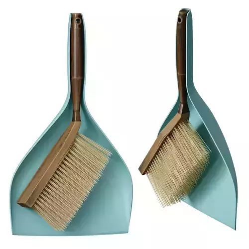 Dustpan with brush Plastic dustpan with wooden brush