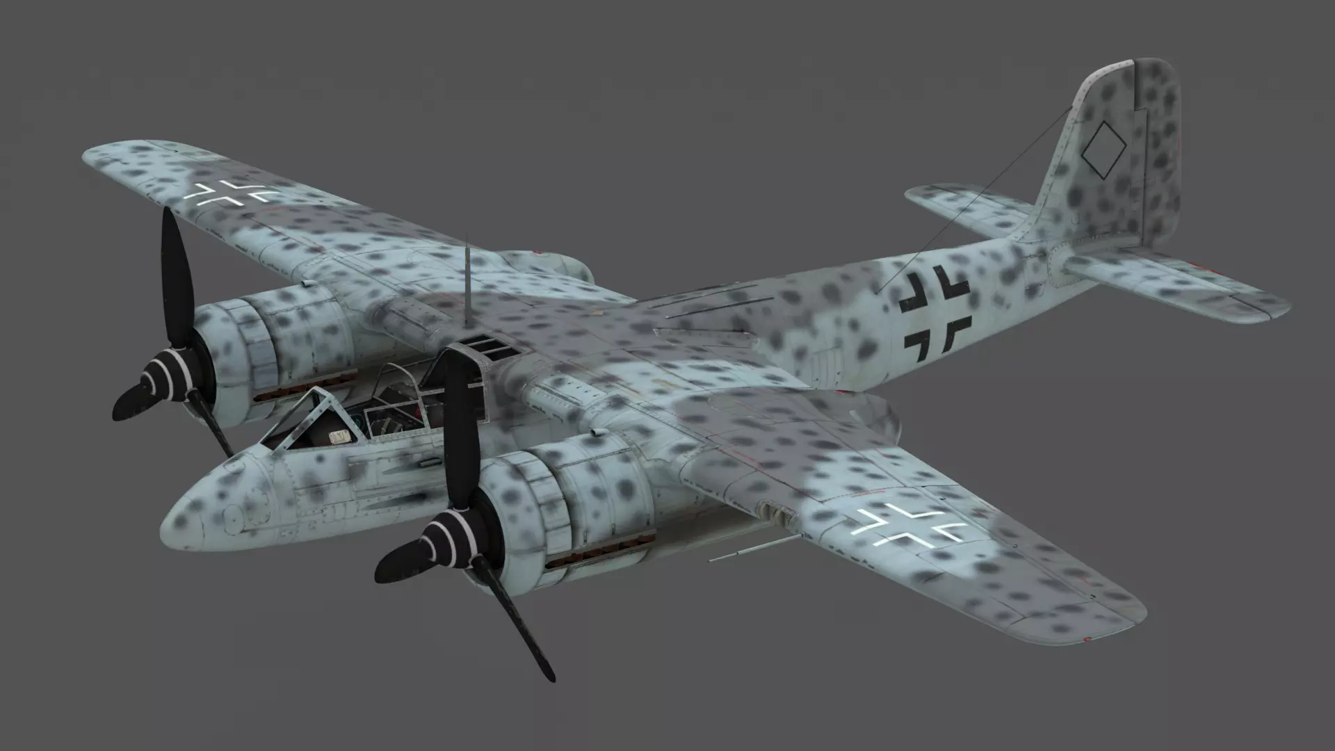 Focke-Wulf Ta 154 A 1 Moskito 3D Model German Night Fighter Low-poly 3D model