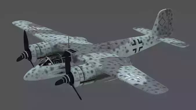 Focke-Wulf Ta 154 A 1 Moskito 3D Model German Night Fighter