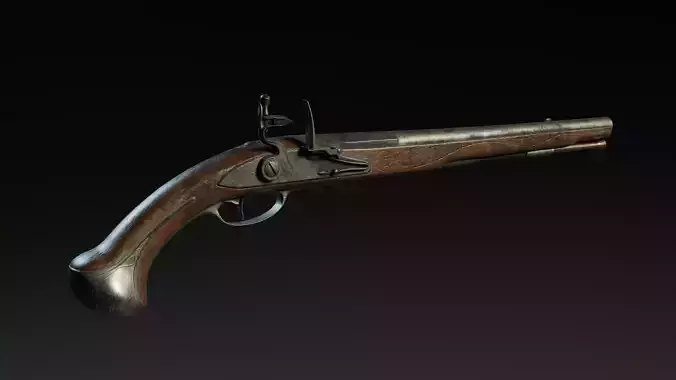 17th century flintlock pistol