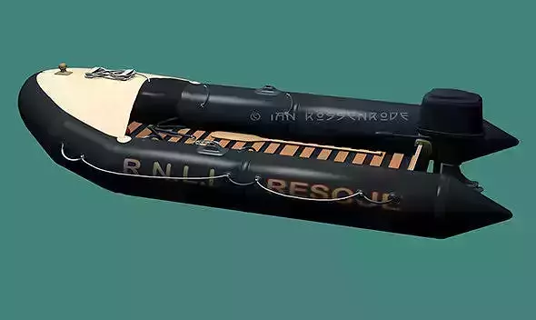 RNLI rubber dinghy 3D model