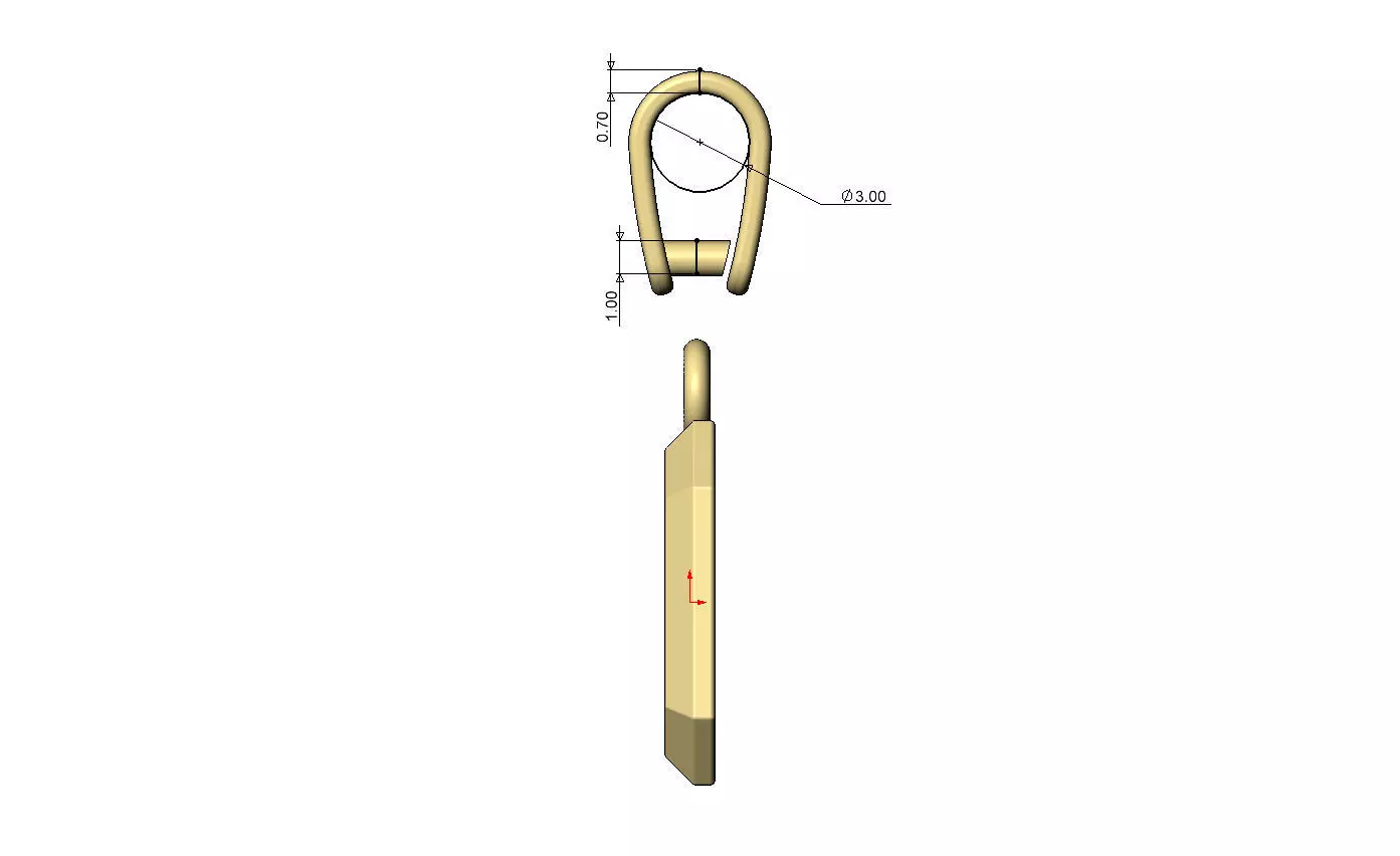 Poker diamonds square emrald shaped pendant charm with bail 3D print model_9