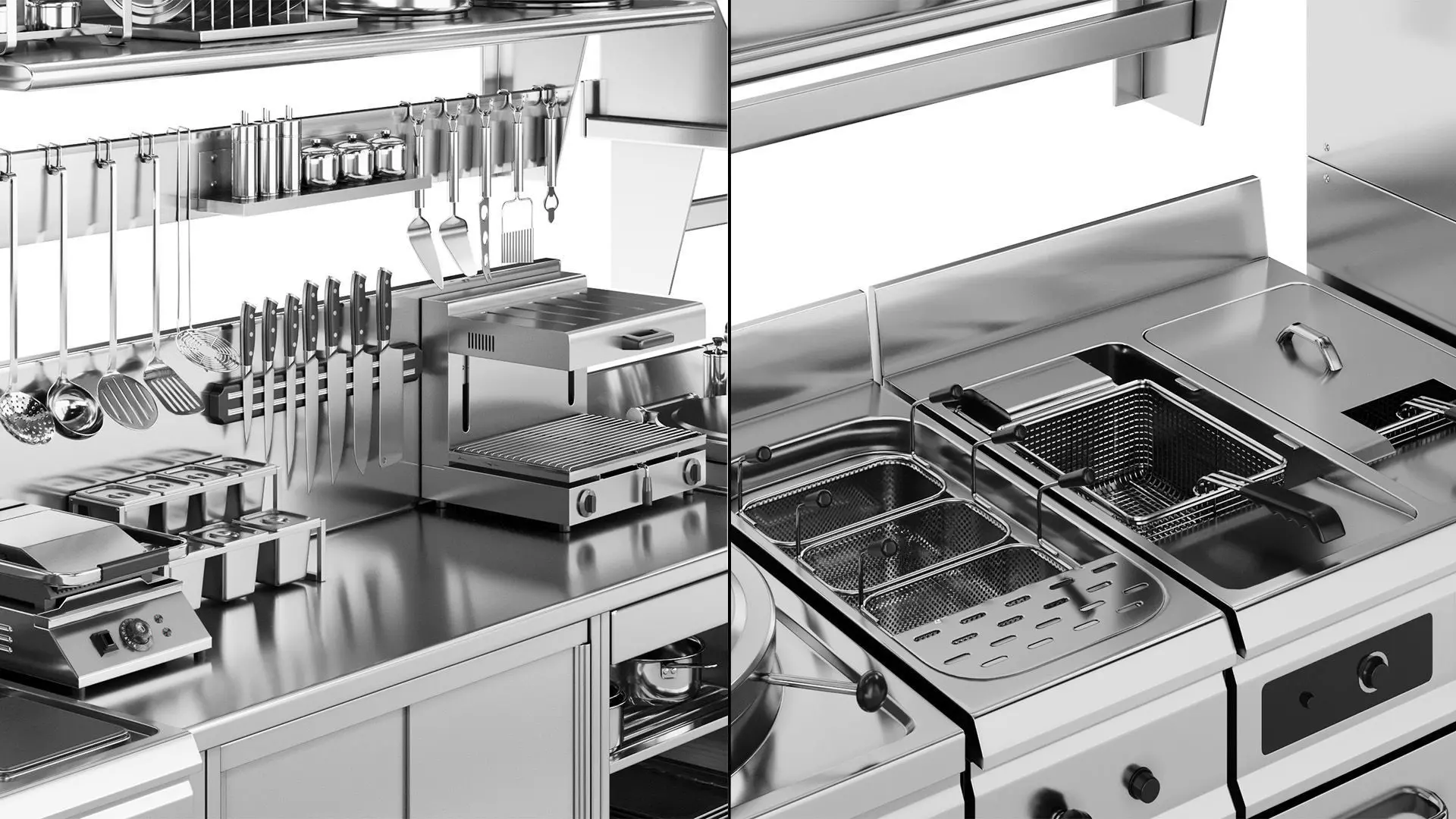 Set of equipment for cafes and restaurants 3D model_4