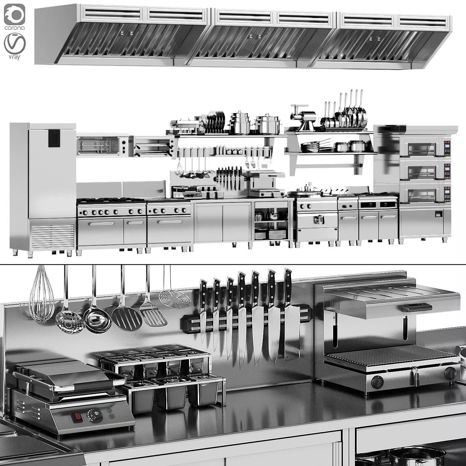 Set of equipment for cafes and restaurants 3D model_21