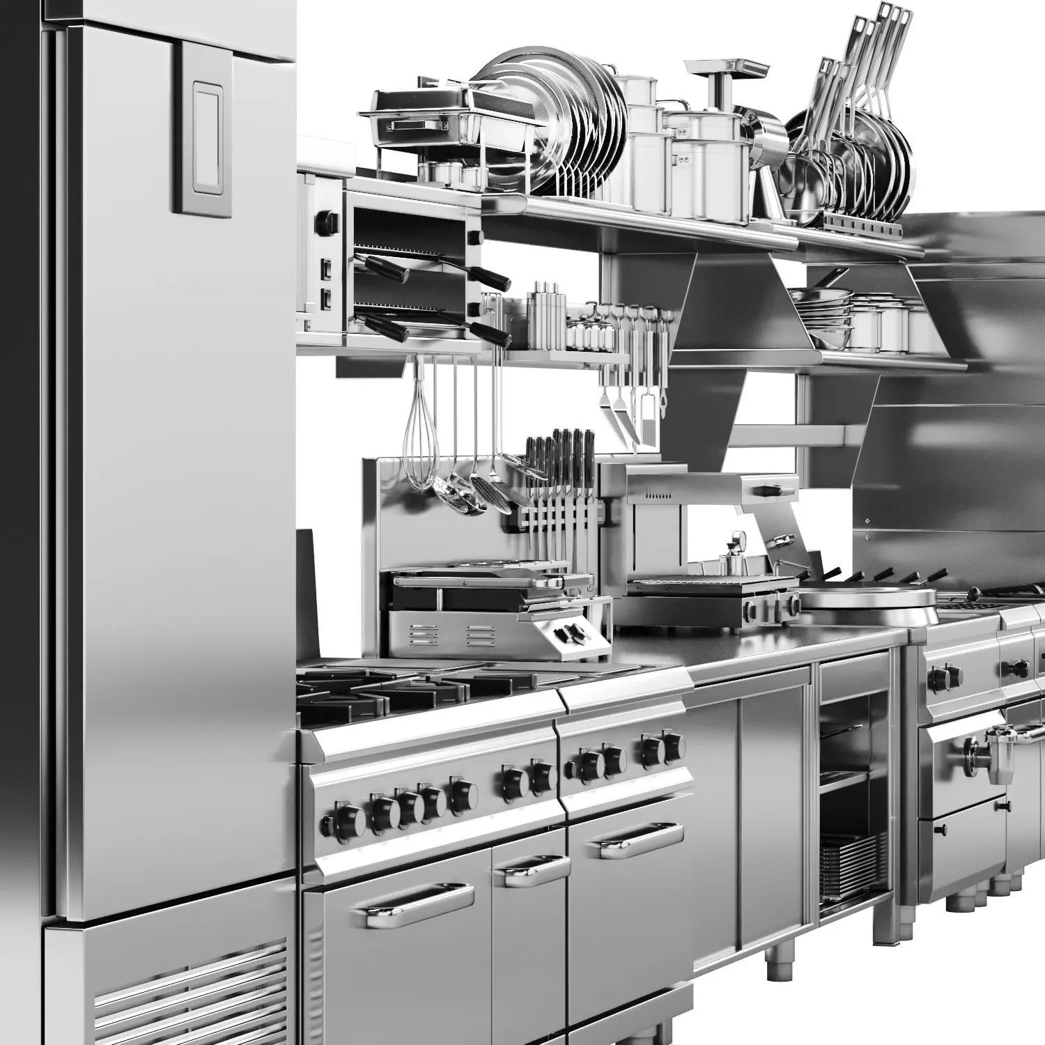 Set of equipment for cafes and restaurants 3D model_17