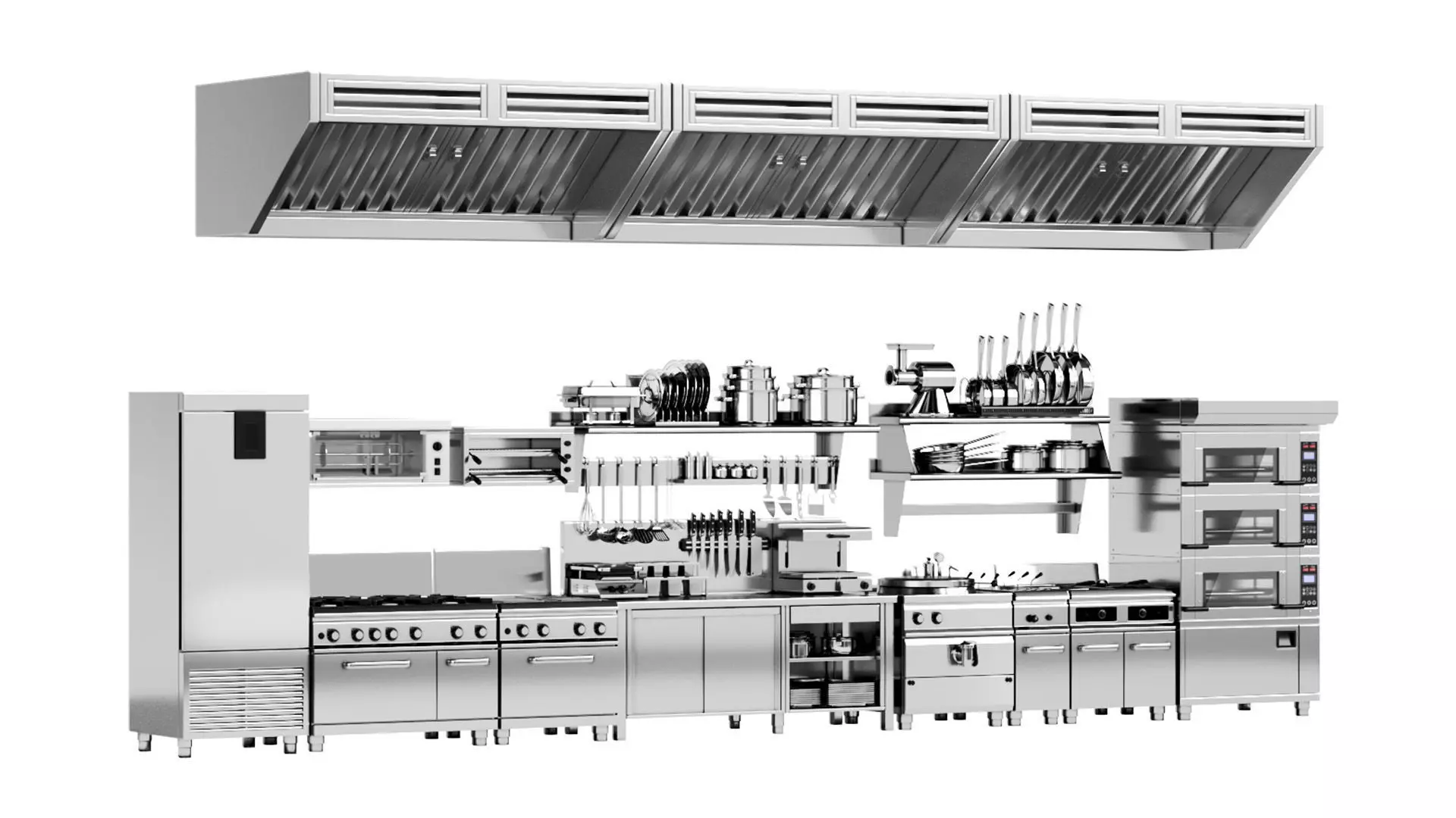 Set of equipment for cafes and restaurants 3D model_14