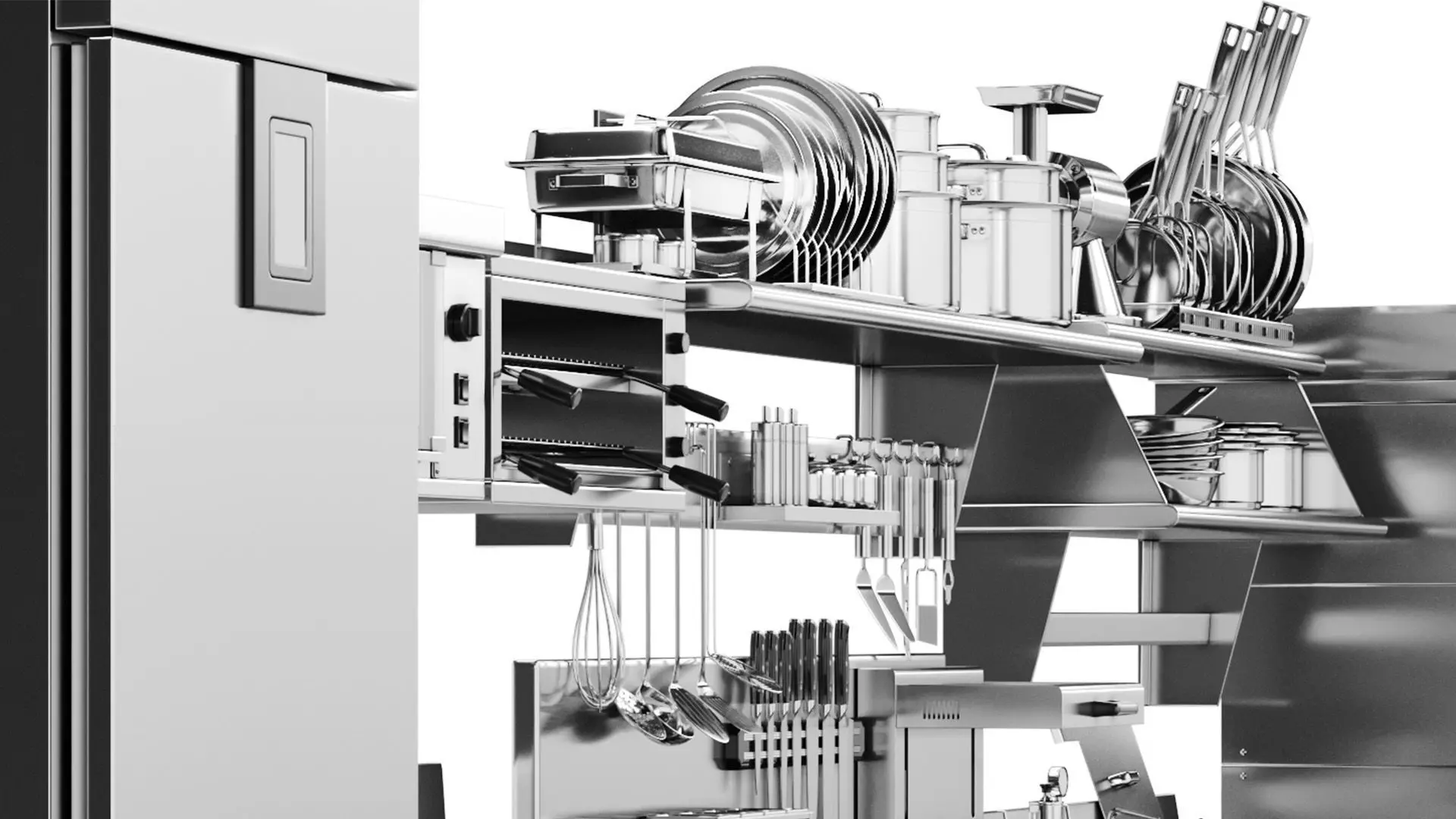 Set of equipment for cafes and restaurants 3D model_9