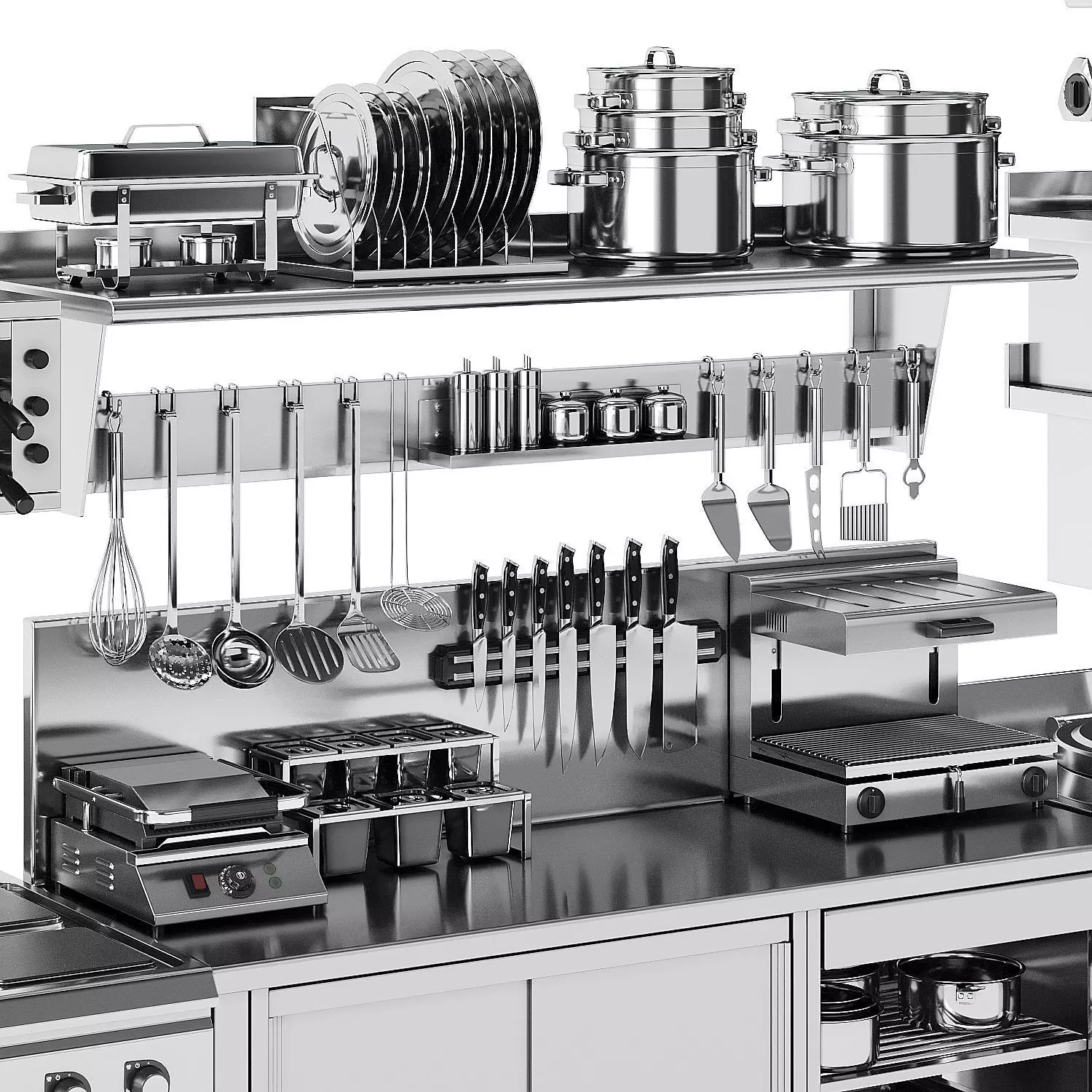 Set of equipment for cafes and restaurants 3D model_16