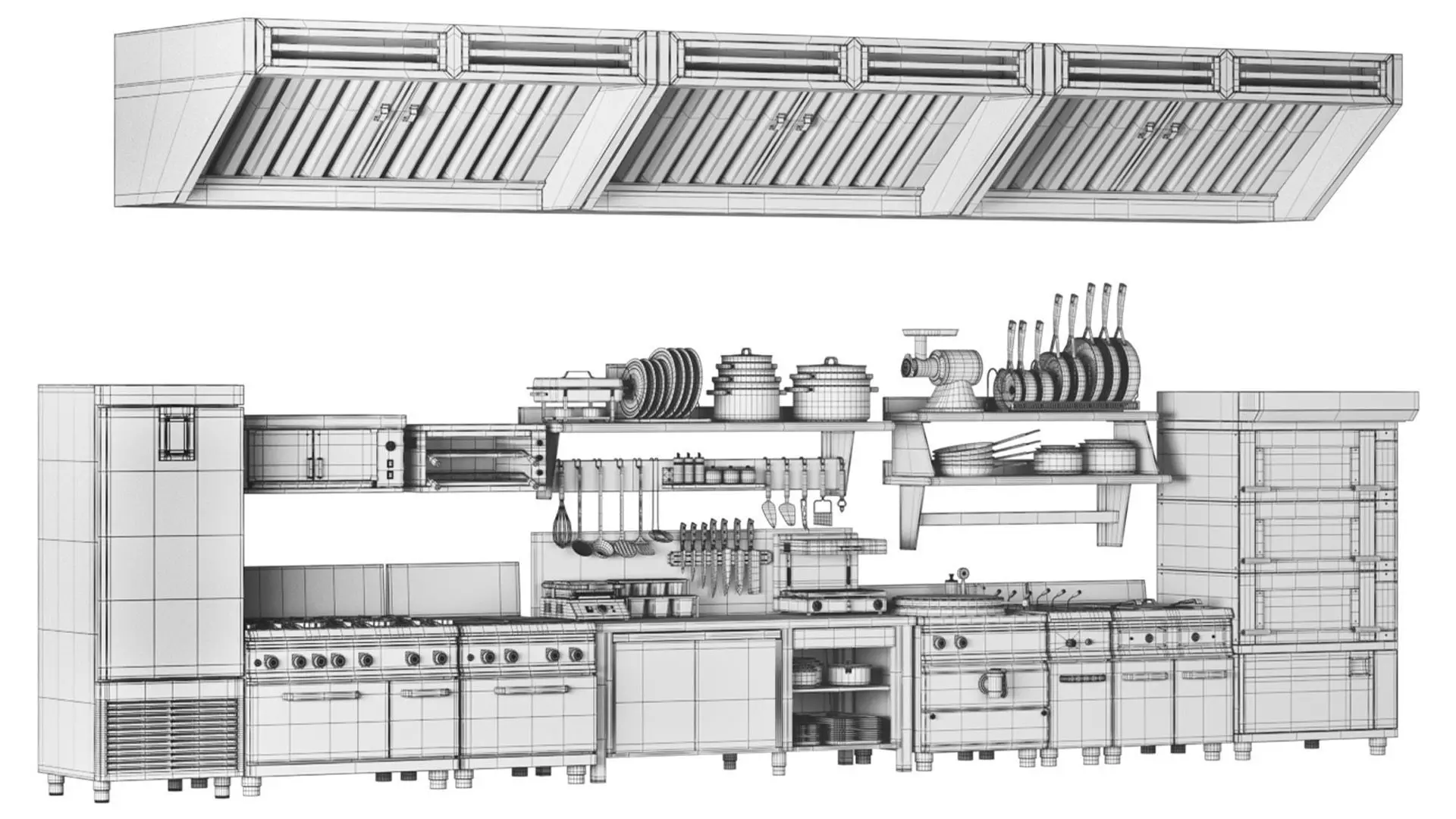 Set of equipment for cafes and restaurants 3D model_22