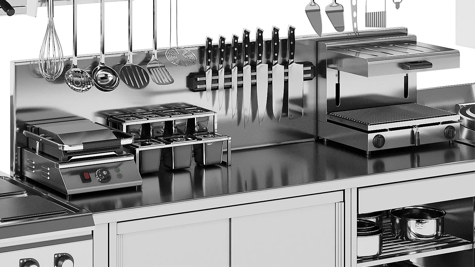 Set of equipment for cafes and restaurants 3D model_8