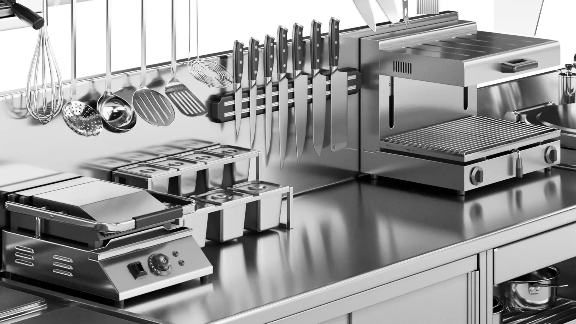 Set of equipment for cafes and restaurants 3D model_3