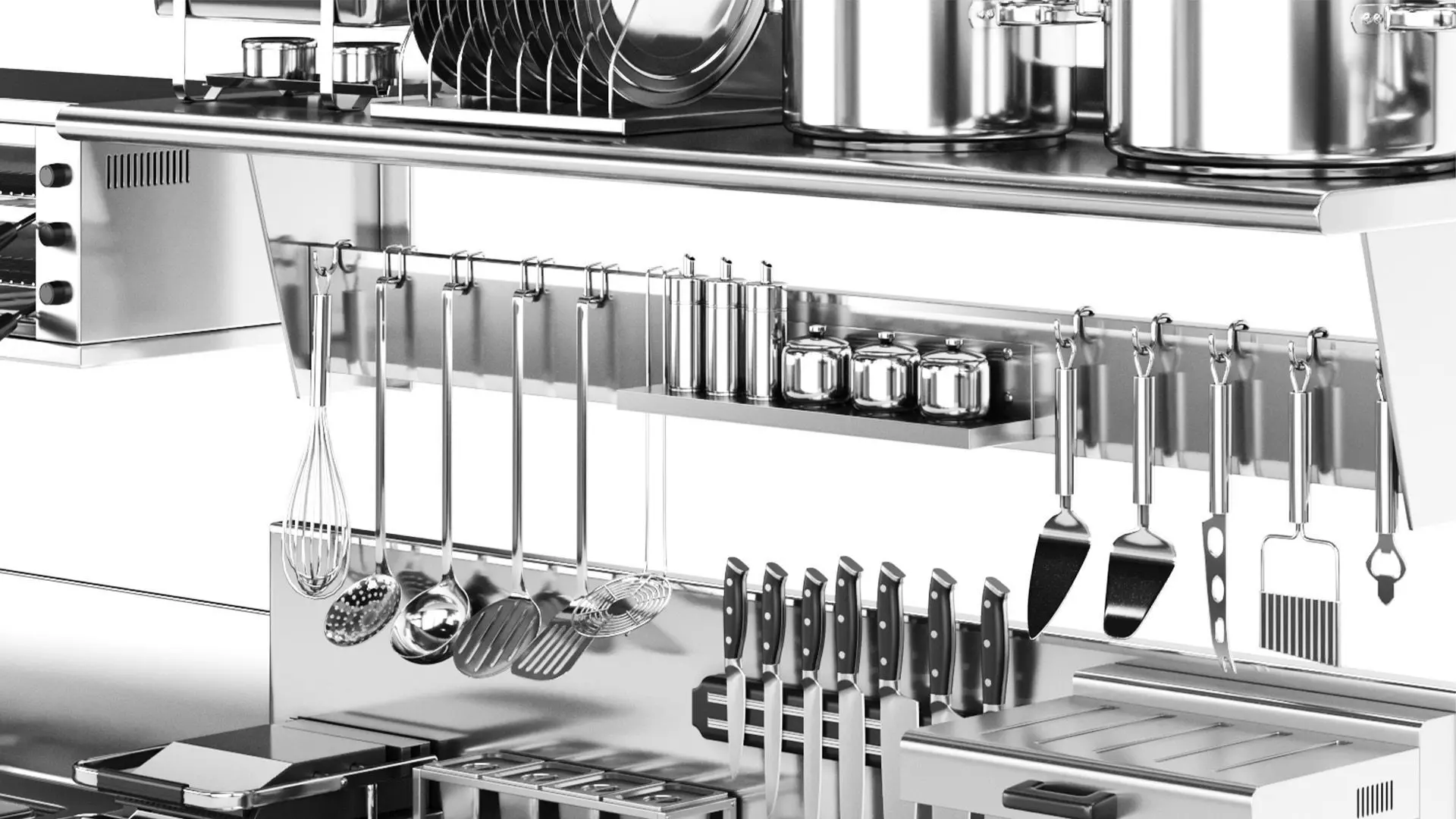 Set of equipment for cafes and restaurants 3D model_2