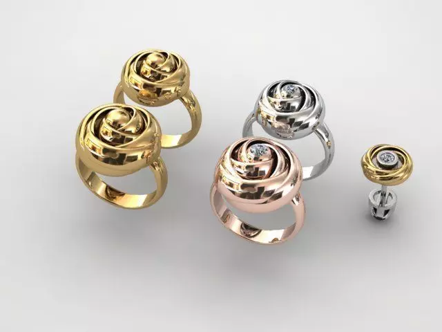 Designer jewelry set 3D print model_0