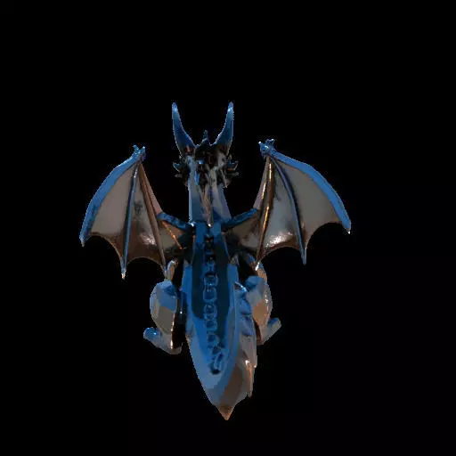 Low Poly Geometric Black Dragon Sculpture 3D print model_12